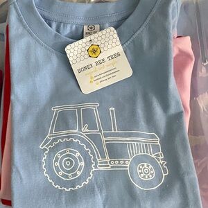 Sz YS 8 NWT light blue tractor Honey Bees Kids
